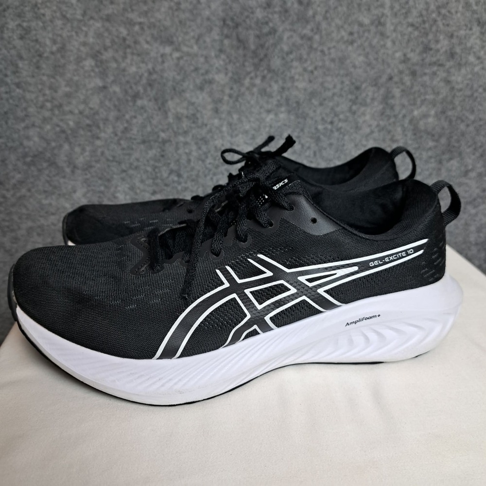 ASICS 1011B599 Gel Excite 10 Sneakers Shoes Men's 8.5 Extra Wide Black White